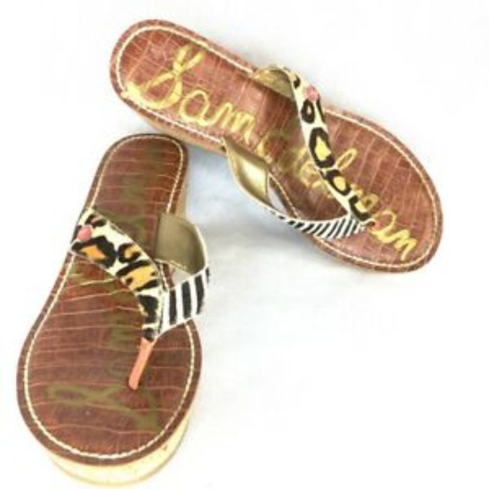 Sam Edelman Romy Cork Flip Flop Wedge Size 6.5